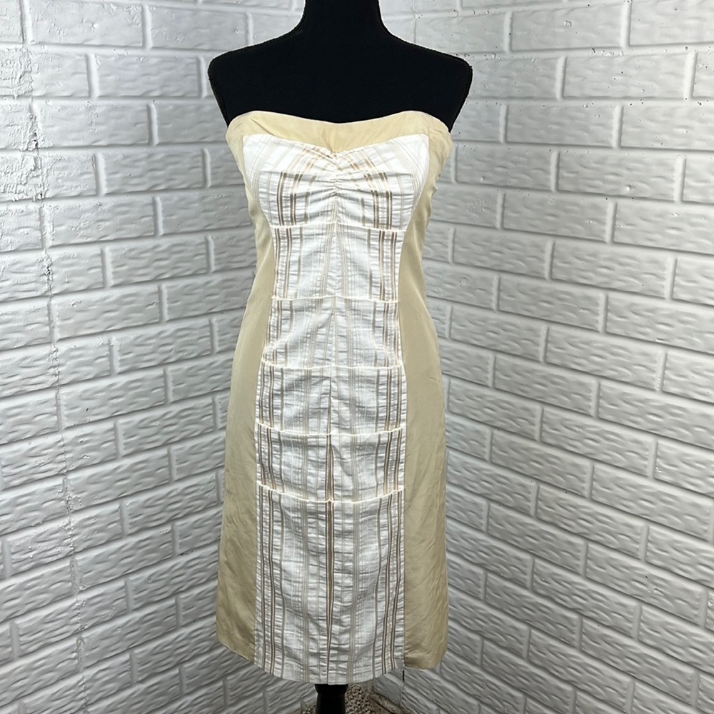 NICOLE MILLER Ivory Collection Strapless Event Dress size 6